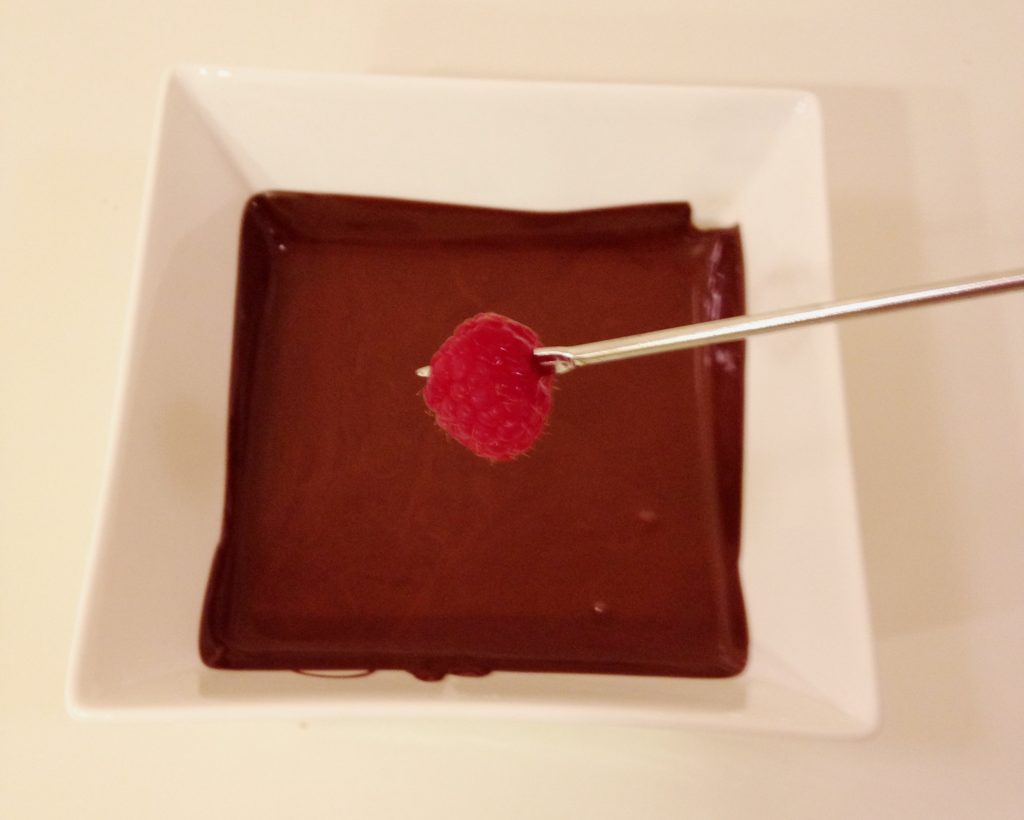 Valentine's Day Raspberries Dipped in Dark Chocolate