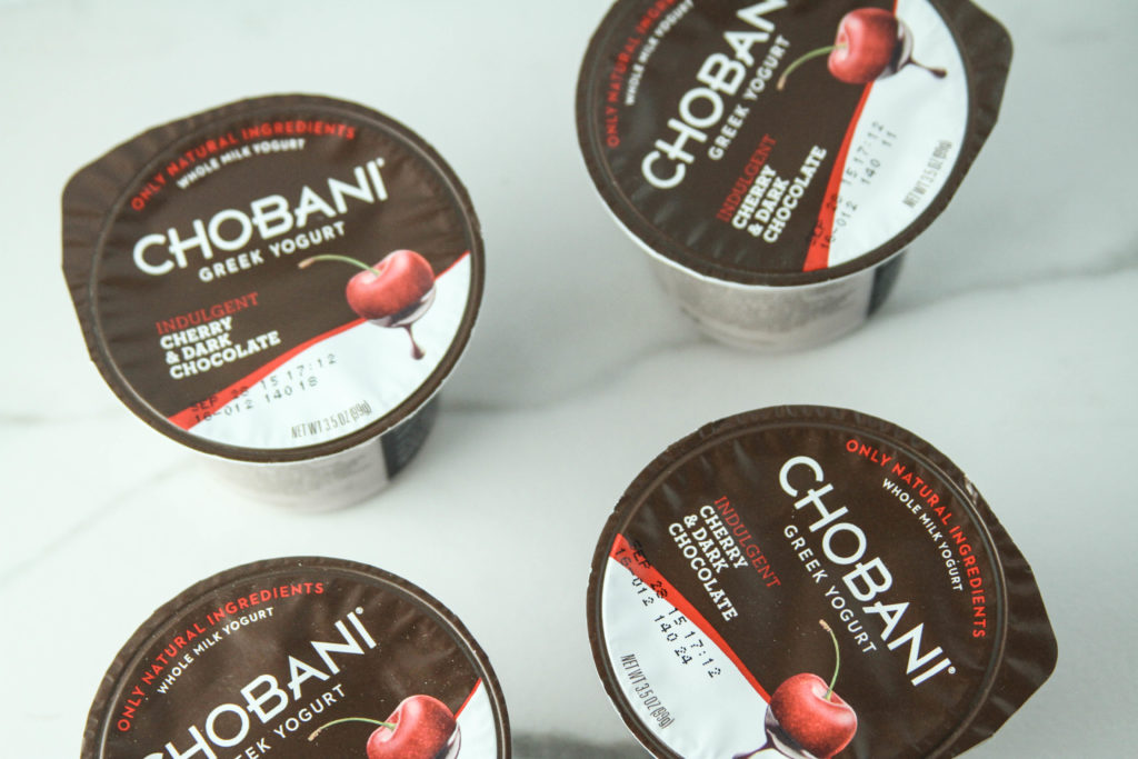 Chobani cherry dark chocolate is a healthy snack